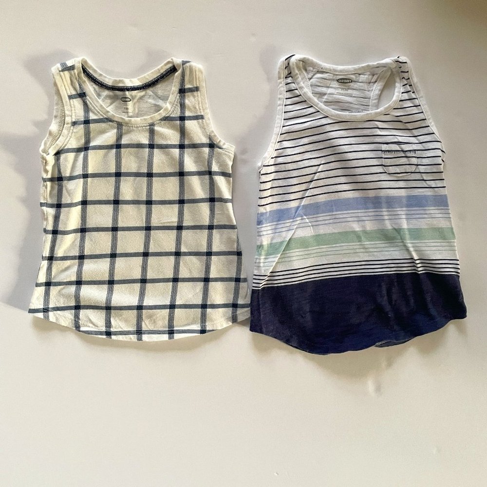 Set of 2 retro tank tops, age 3Y, unisex